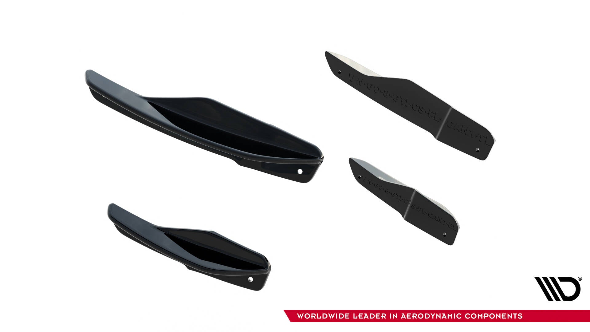 Front bumper wings (canards) volkswagen golf gti clubsport mk8 facelift