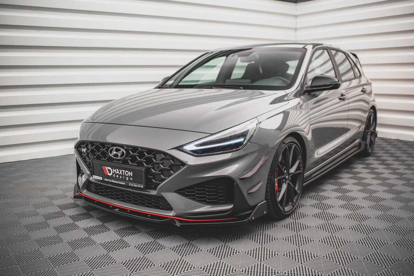 Front splitter v.1 + flaps hyundai i30 n / i30 n-line hatchback/fastback mk3 facelift