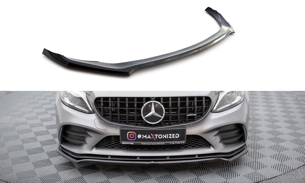 Front splitter v.1 mercedes-amg c43 coupe / cabrio / sedan / estate c205 / a205 / w205 / s205 facelift