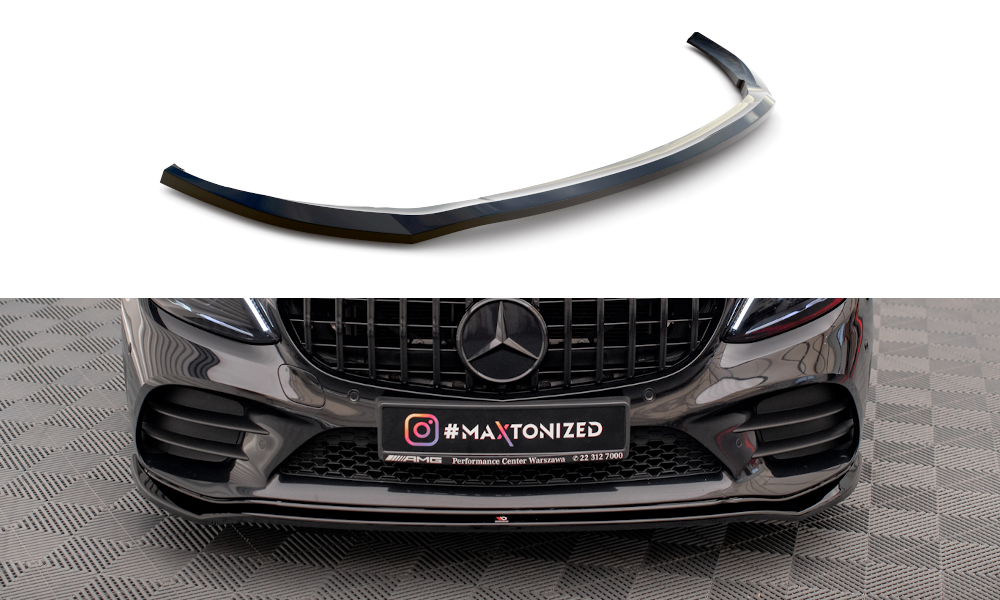 Front splitter v.1 mercedes-benz c amg line sedan / coupe / estate w205 / c205 / s205 facelift