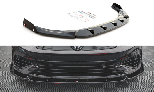 Front splitter v.2 + flaps volkswagen golf r mk8