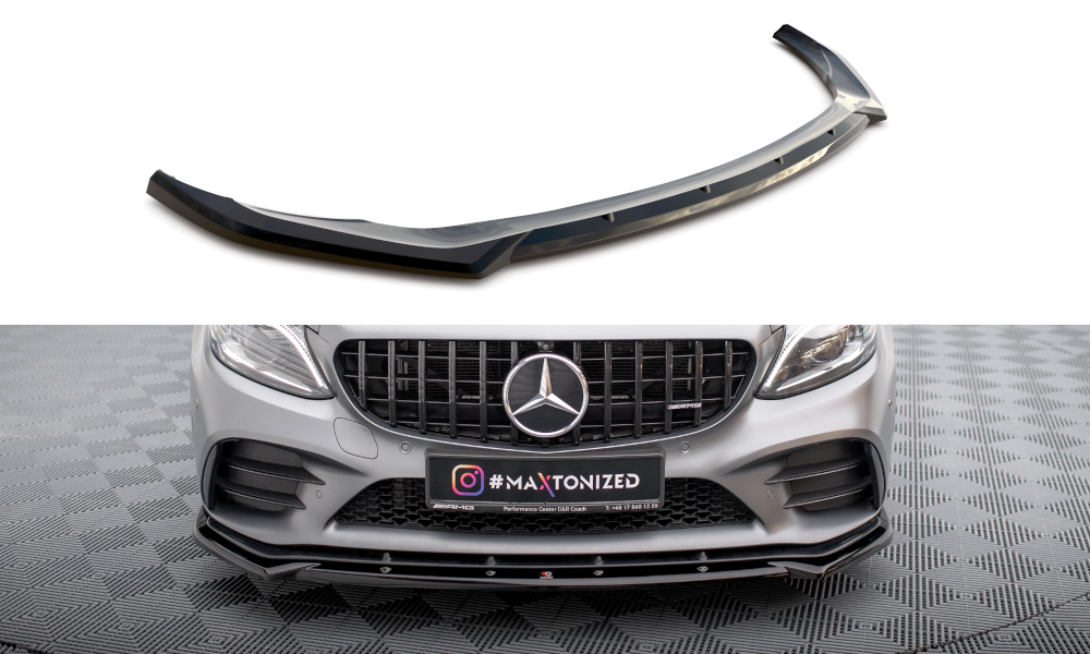 Front splitter v.2 mercedes-amg c43 coupe / cabrio / sedan / estate c205 / a205 / w205 / s205 facelift