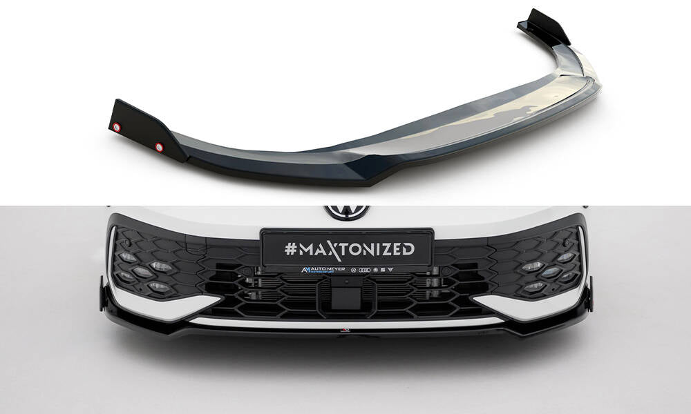 Front splitter v.3 + flaps volkswagen golf gti / gte / r-line mk8 facelift