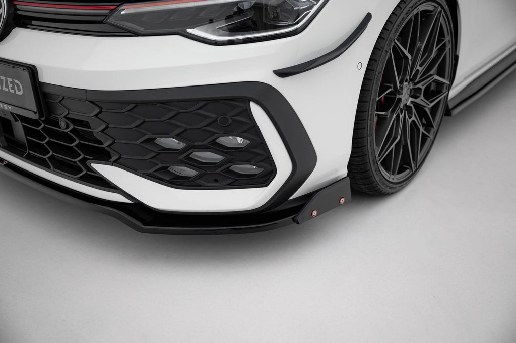 Front splitter v.3 + flaps volkswagen golf gti / gte / r-line mk8 facelift