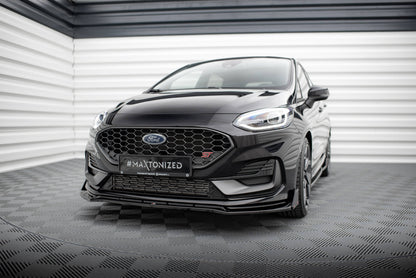 Front splitter v.4 + flaps ford fiesta st / st-line mk8 facelift