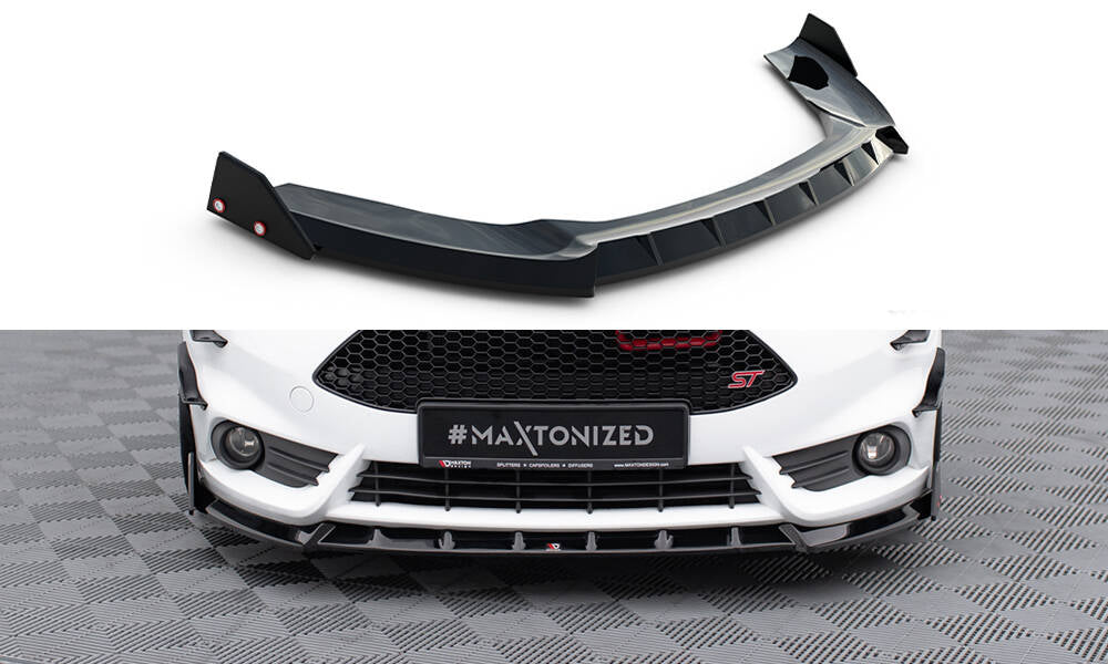 Front splitter v.6 + flaps ford fiesta st mk7 facelift
