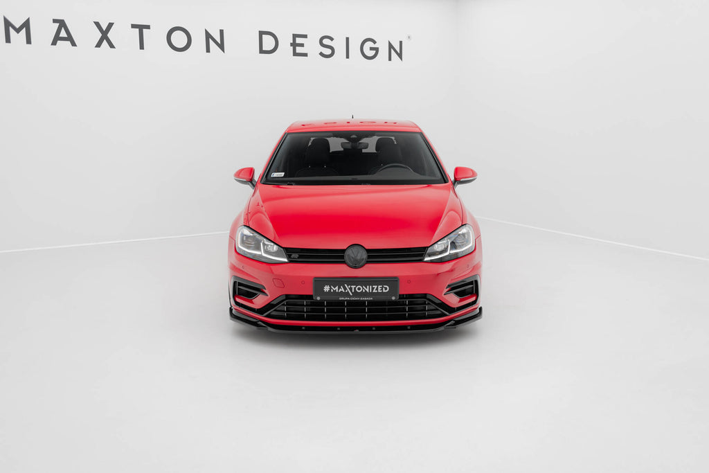 Front splitter v.9 volkswagen golf r / r-line mk7 facelift