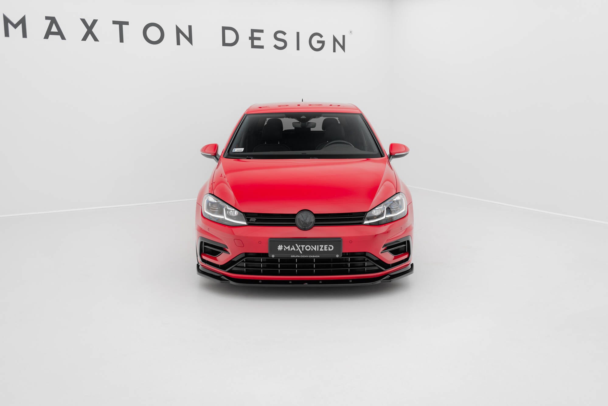Front splitter v.9 volkswagen golf r / r-line mk7 facelift