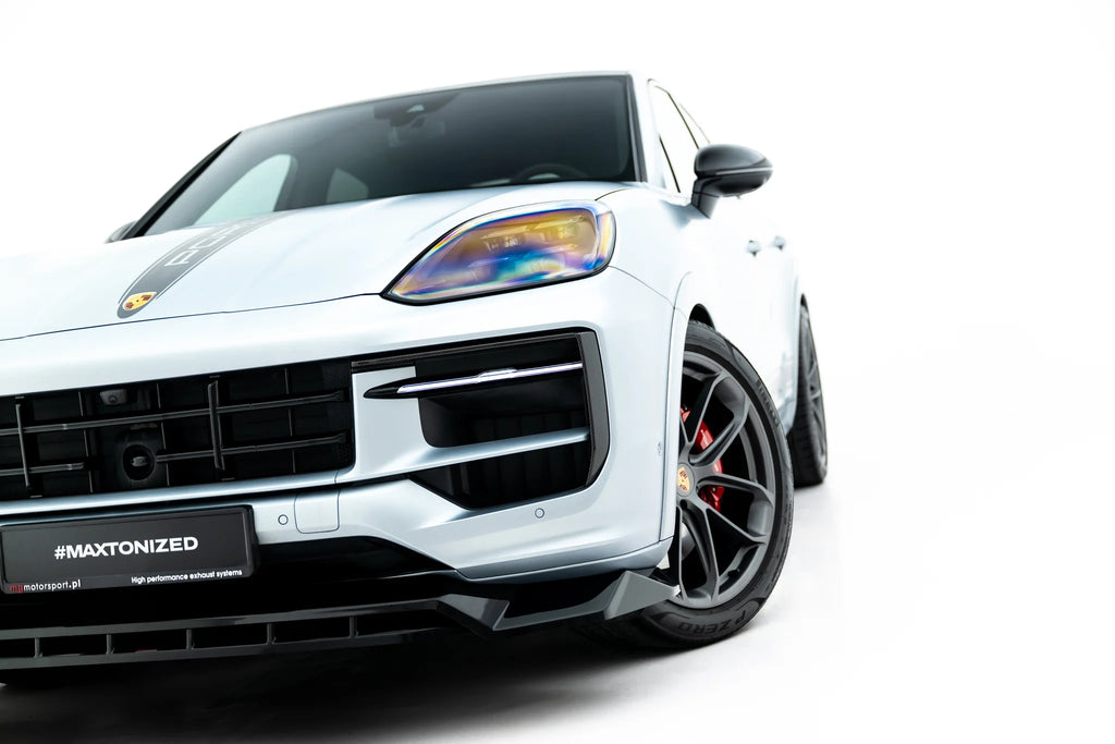 Front splitter suitable for porsche cayenne gts / turbo sport pack / turbo e-hybrid gt pack coupe mk3 facelift