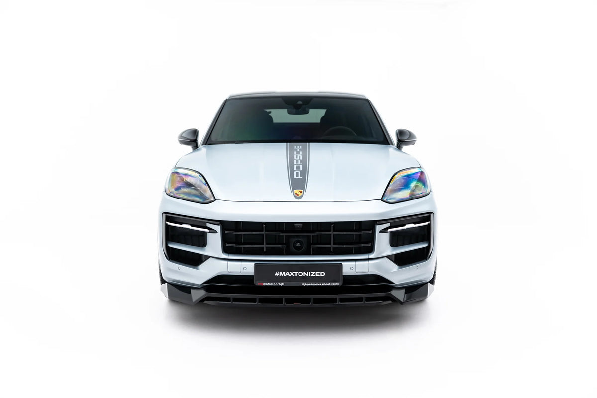 Front splitter suitable for porsche cayenne gts / turbo sport pack / turbo e-hybrid gt pack coupe mk3 facelift