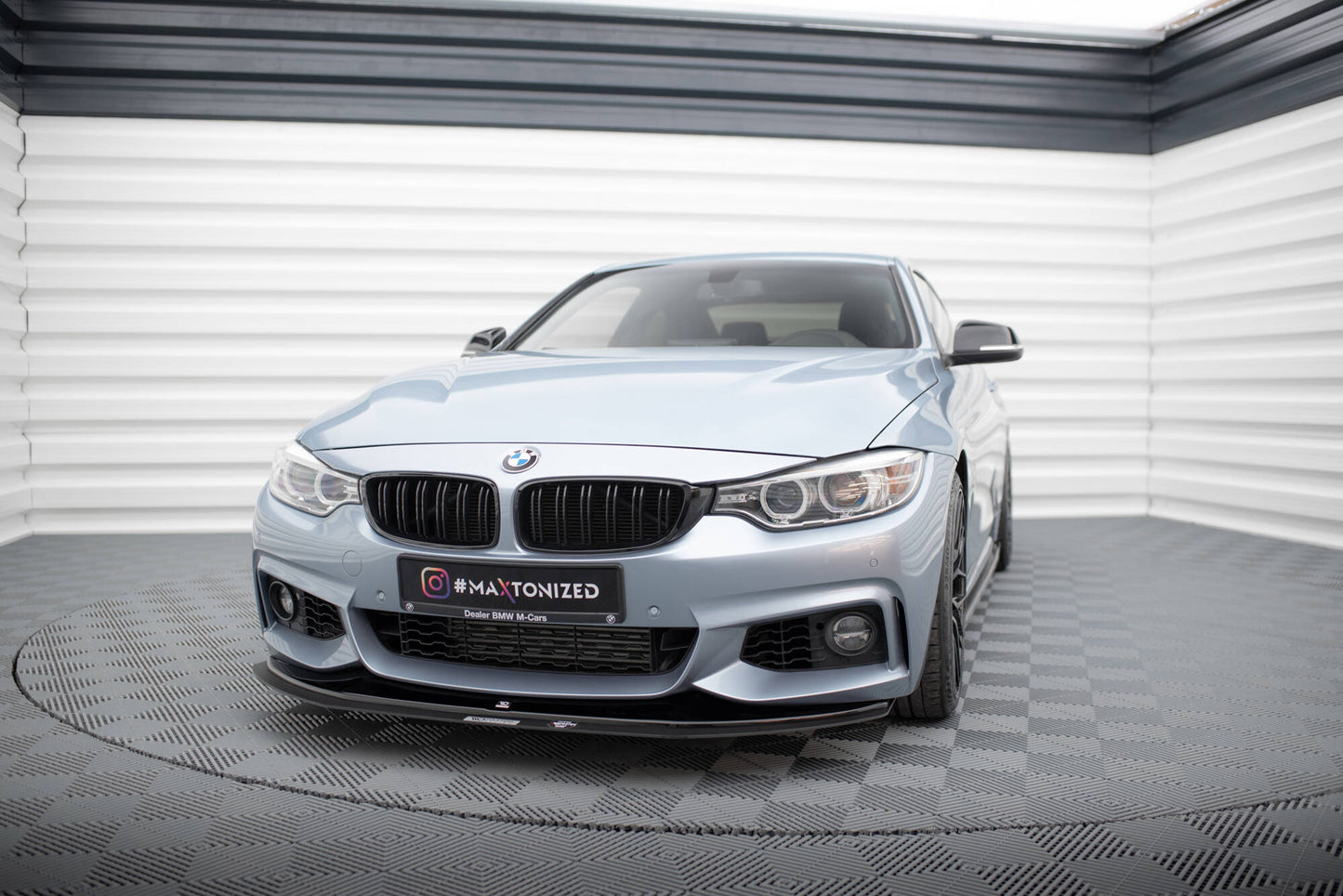 Hybrid front splitter for bmw 4 coupe / gran coupe / cabrio m-pack f32 / f36 / f33
