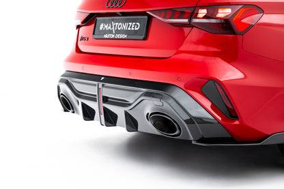 Prepreg carbon fiber rear diffuser audi rs3 sedan 8y facelift