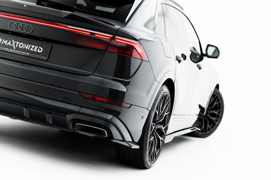 Prepreg carbon fiber rear side splitters audi q8 s-line mk1 facelift