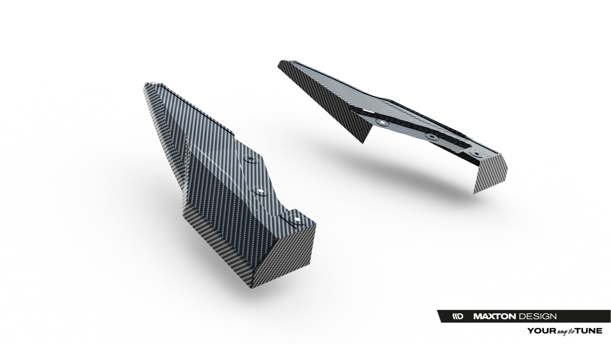 Prepreg carbon fiber rear side splitters audi q8 s-line mk1 facelift