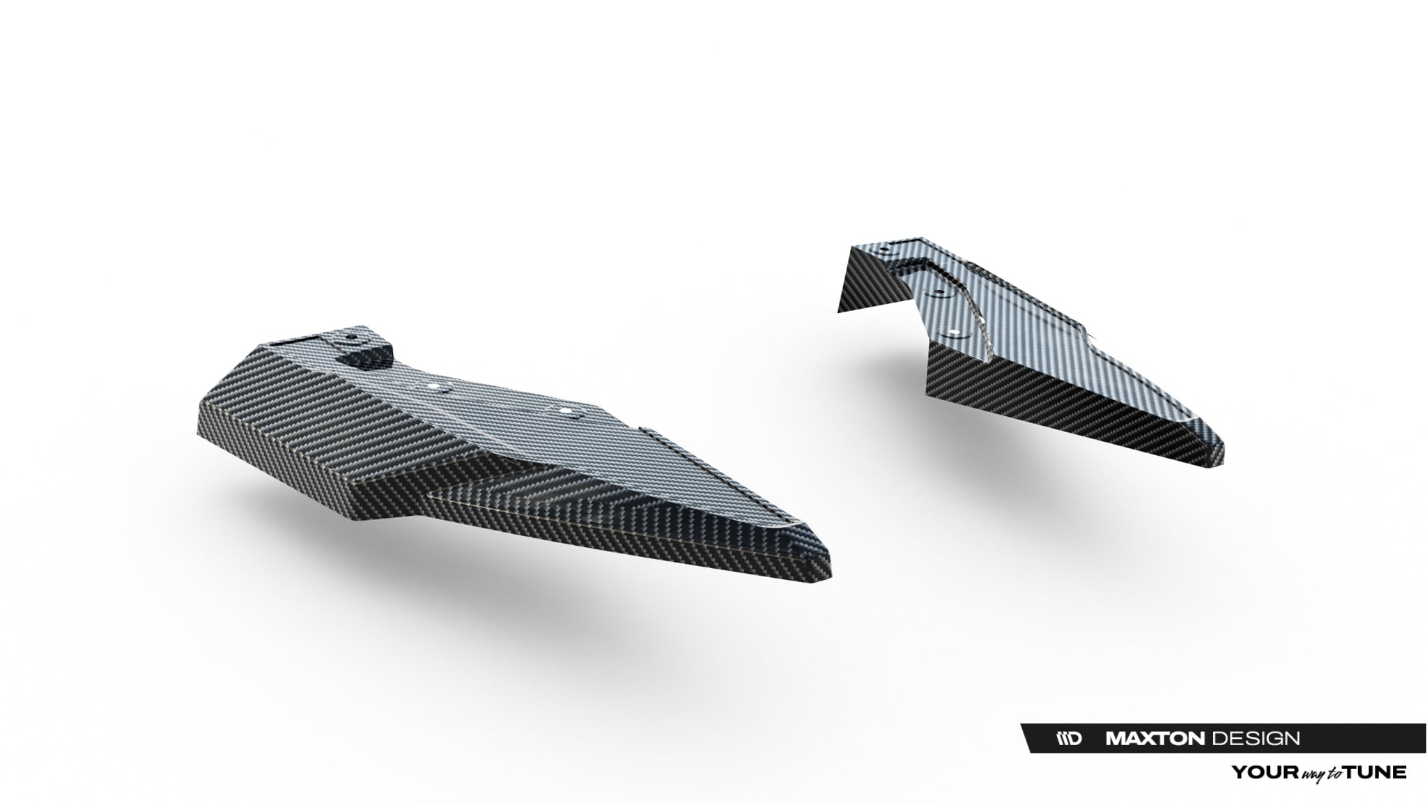Prepreg carbon fiber rear side splitters audi q8 s-line mk1 facelift