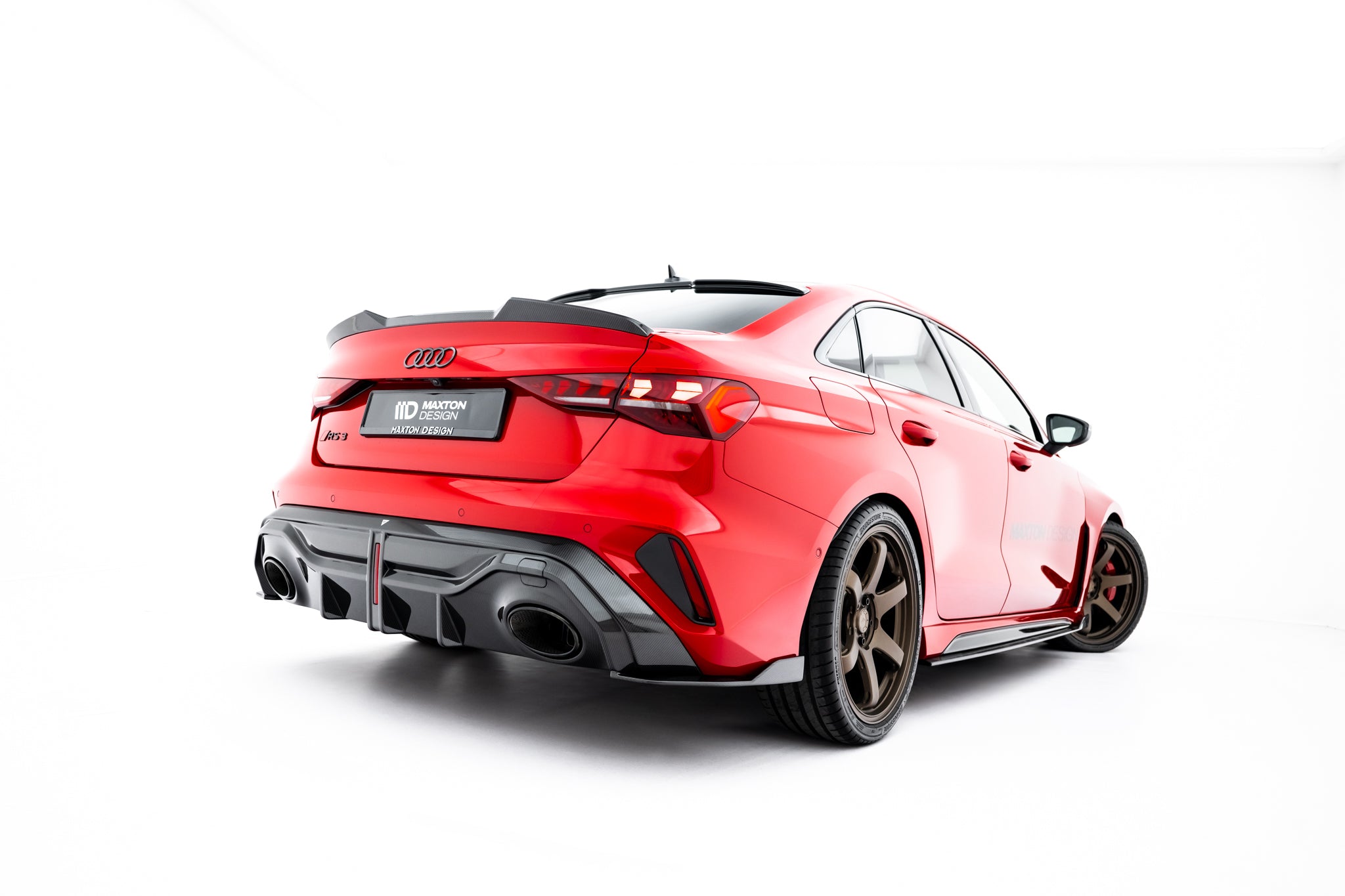 Prepreg carbon fiber rear side splitters audi rs3 sedan 8y facelift