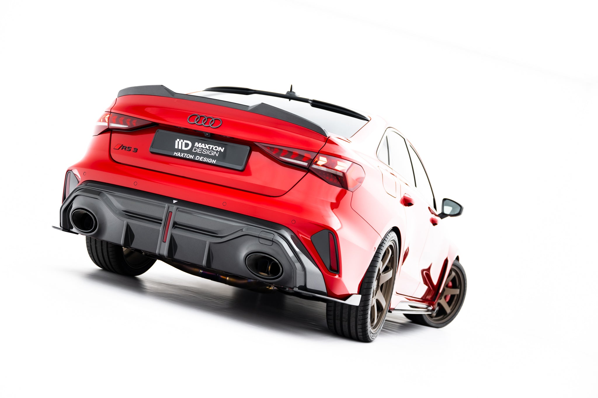 Prepreg carbon fiber rear side splitters audi rs3 sedan 8y facelift
