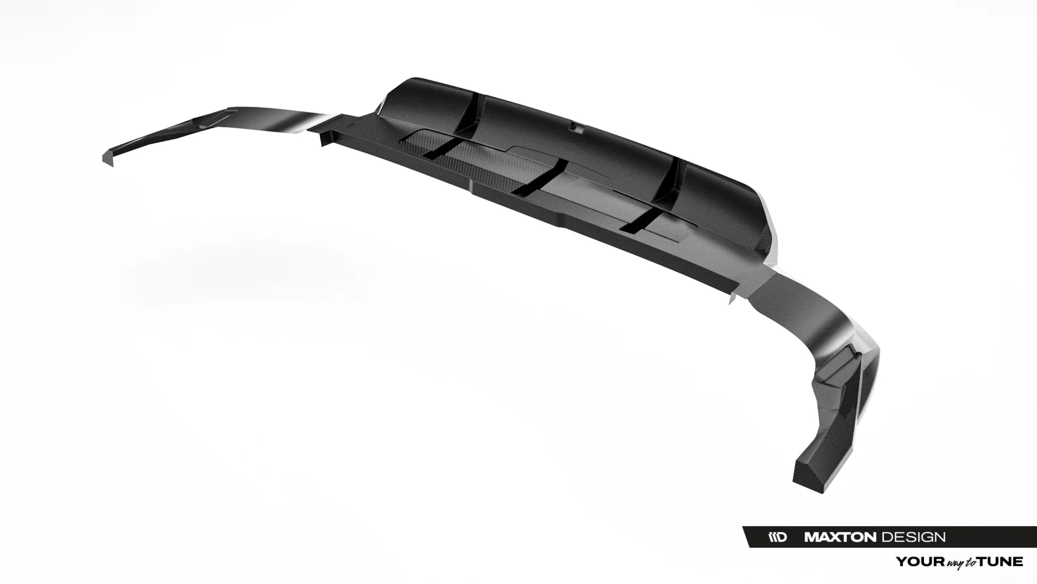 Prepreg karbonfiber splitter bak (med vertikale stenger) audi rsq8 mk1 ansiktsløftning