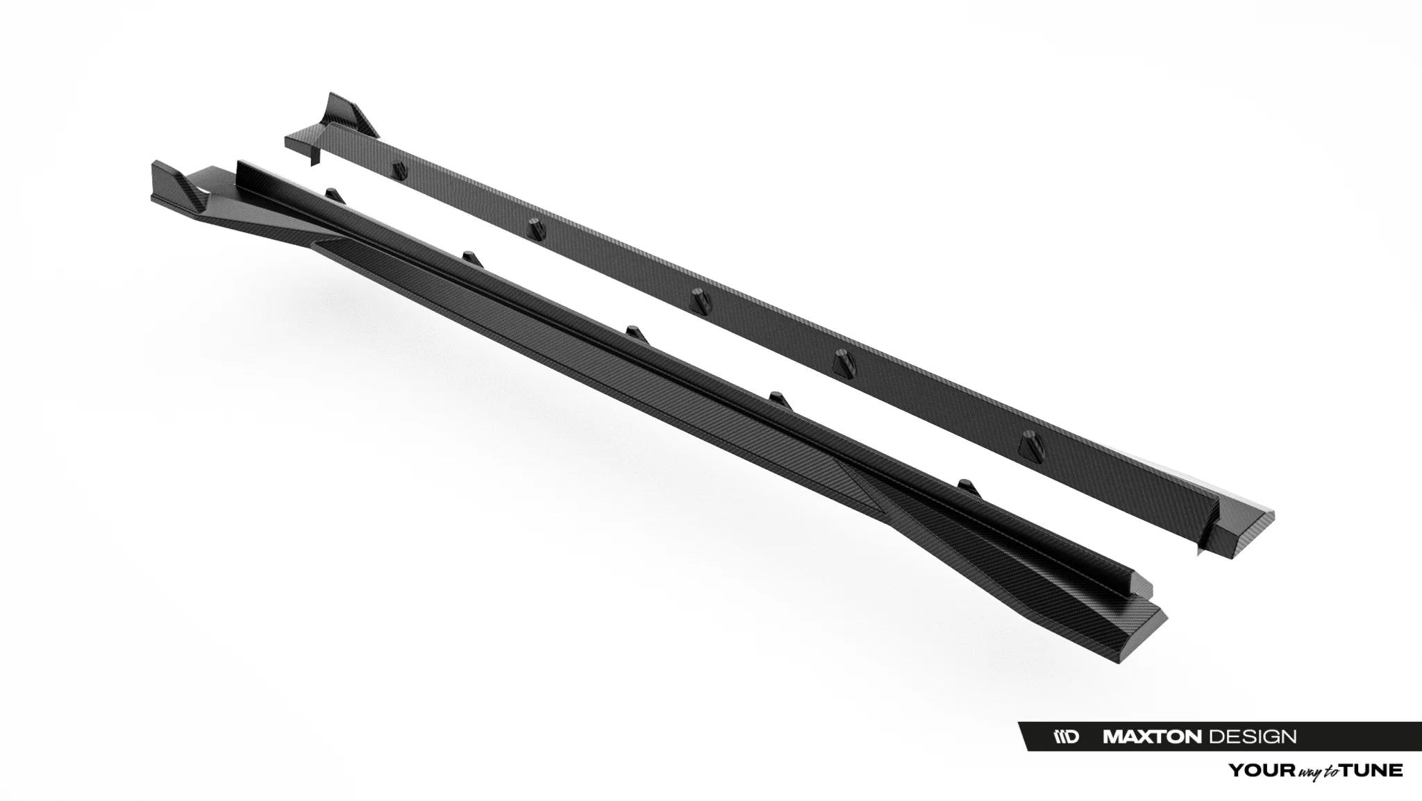 Prepreg sideskjørt i karbonfiber audi rsq8 mk1 ansiktsløftning