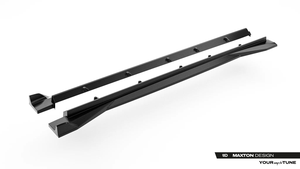 Prepreg sideskjørt i karbonfiber audi rsq8 mk1 ansiktsløftning