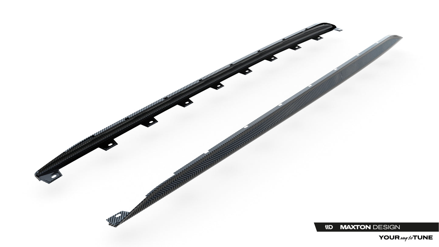 Prepreg carbon fiber side skirts v.2 audi rs3 sedan 8y facelift