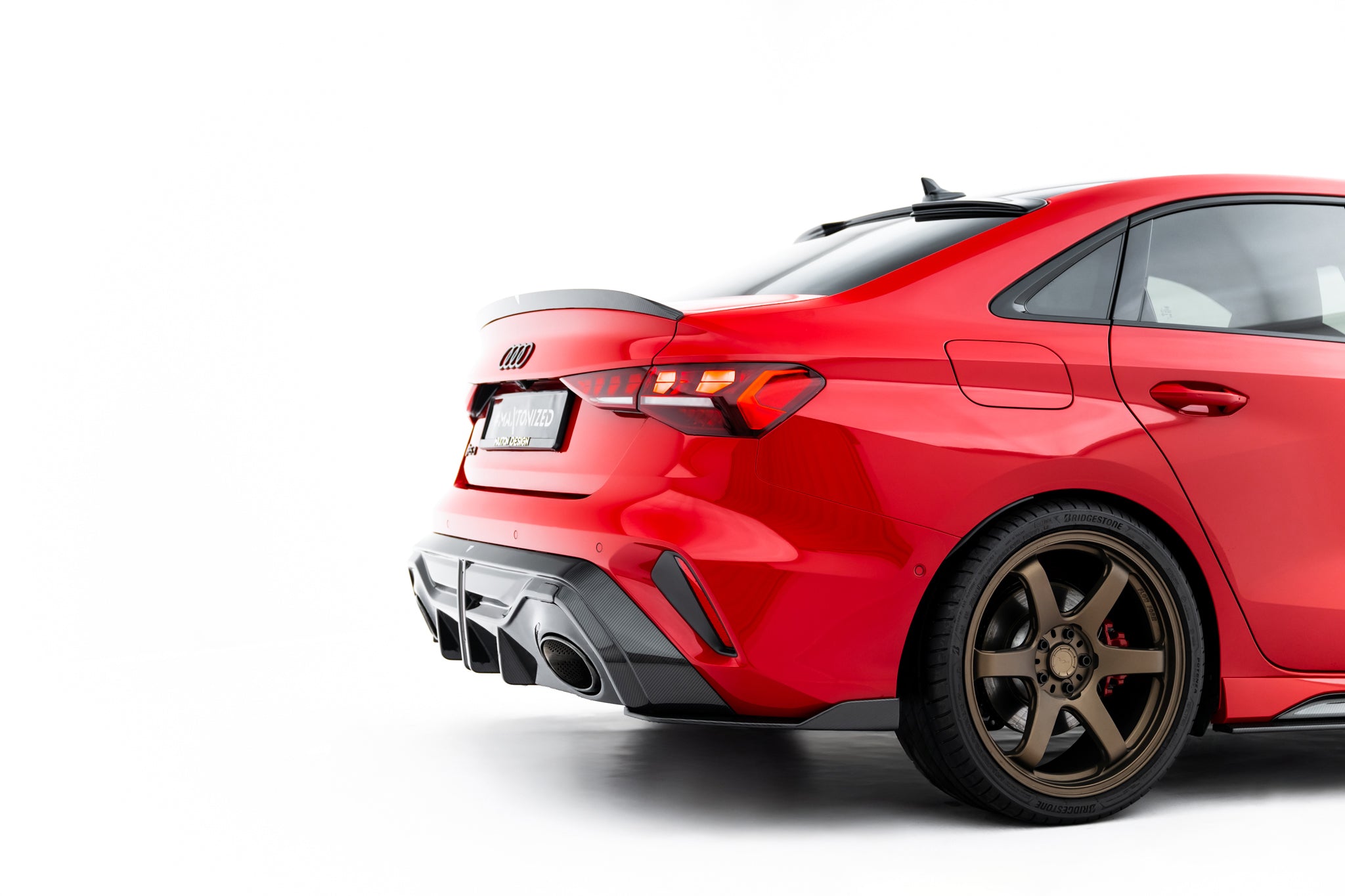 Prepreg carbon fiber tailgate spoiler v.2 audi rs3 / s3 / a3 s-line / a3 sedan 8y facelift
