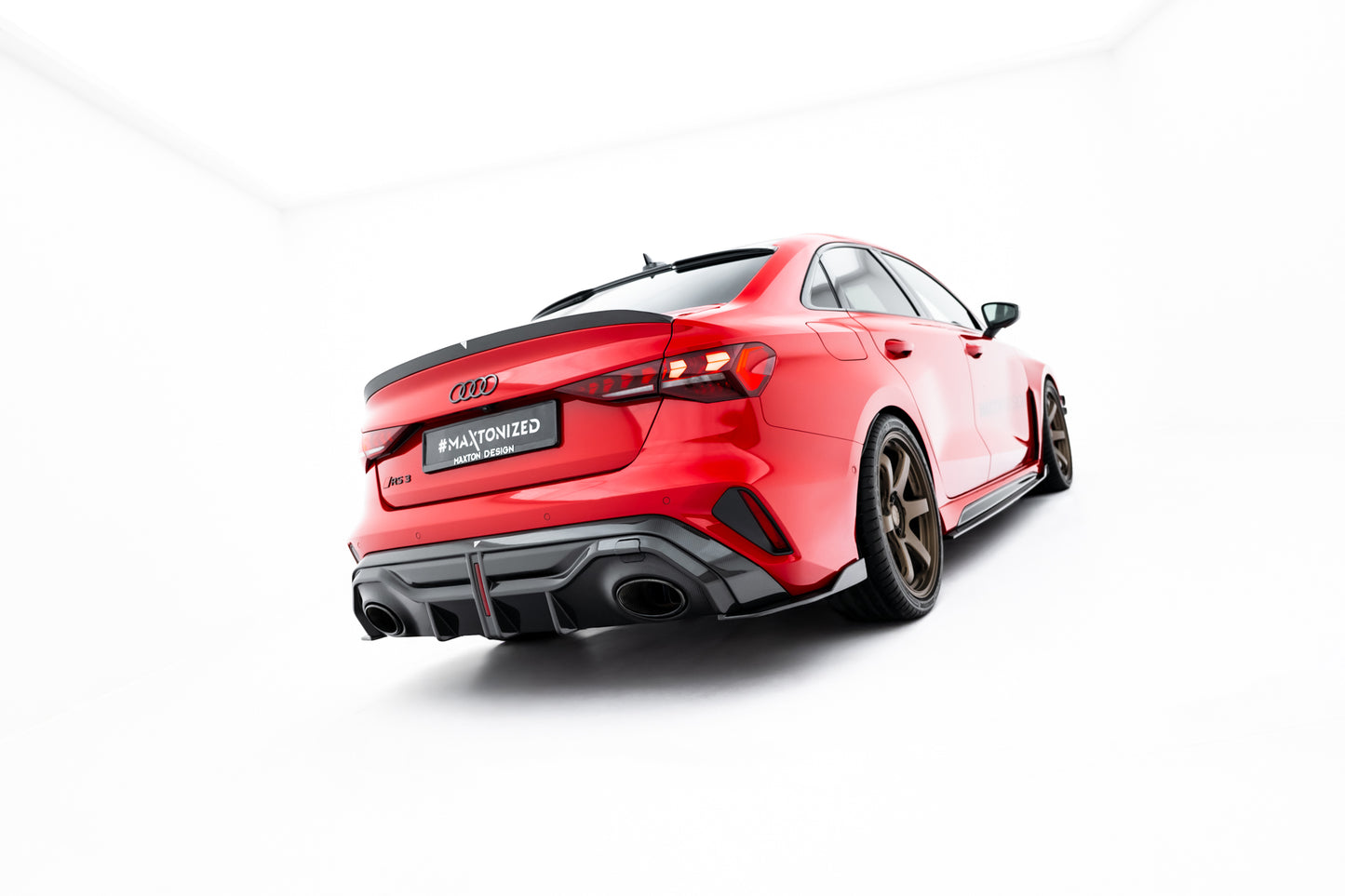 Prepreg carbon fiber tailgate spoiler v.2 audi rs3 / s3 / a3 s-line / a3 sedan 8y facelift