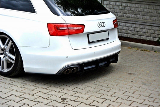 Rear diffuser & rear side splitters audi a6 s-line c7 (exhaust 1x2)