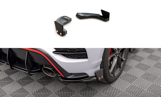 Rear side splitters v.1 + flaps hyundai kona n mk1