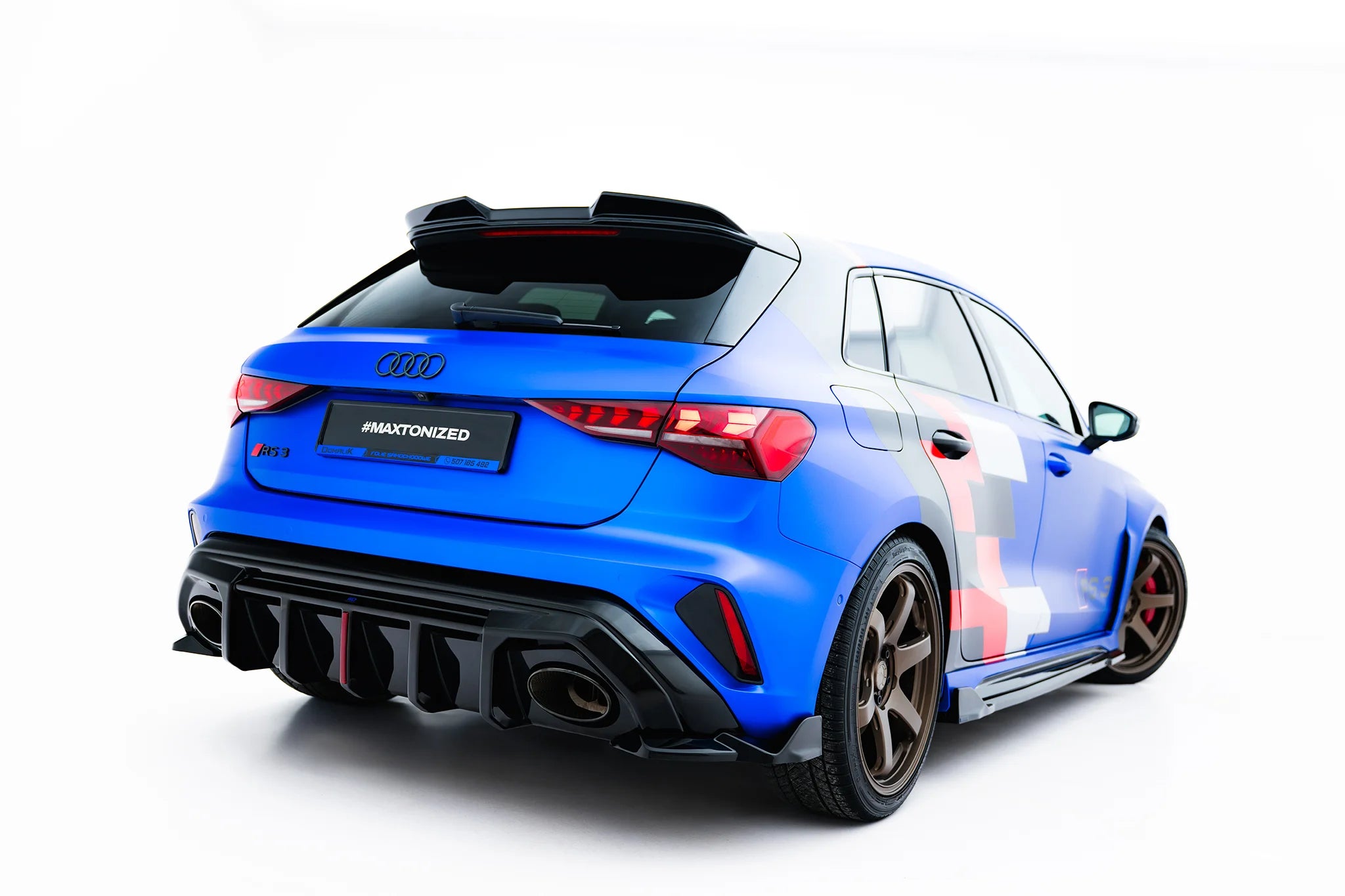 Rear side splitters v.2 audi rs3 sportback 8y facelift