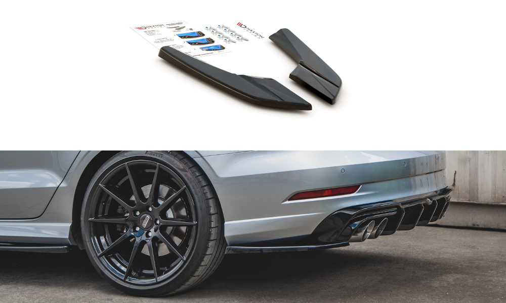 Rear side splitters v.2 audi s3 sedan 8v facelift