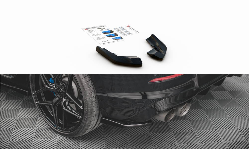 Rear side splitters v.2 for volkswagen golf r mk8