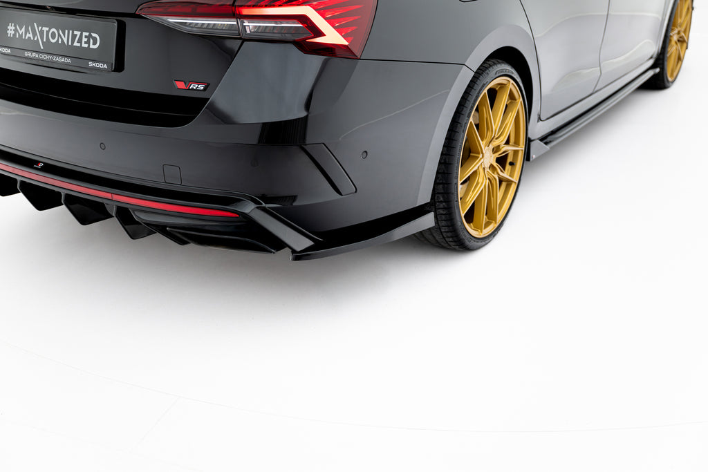 Rear side splitters v.4 skoda octavia rs liftback / combi mk4 facelift