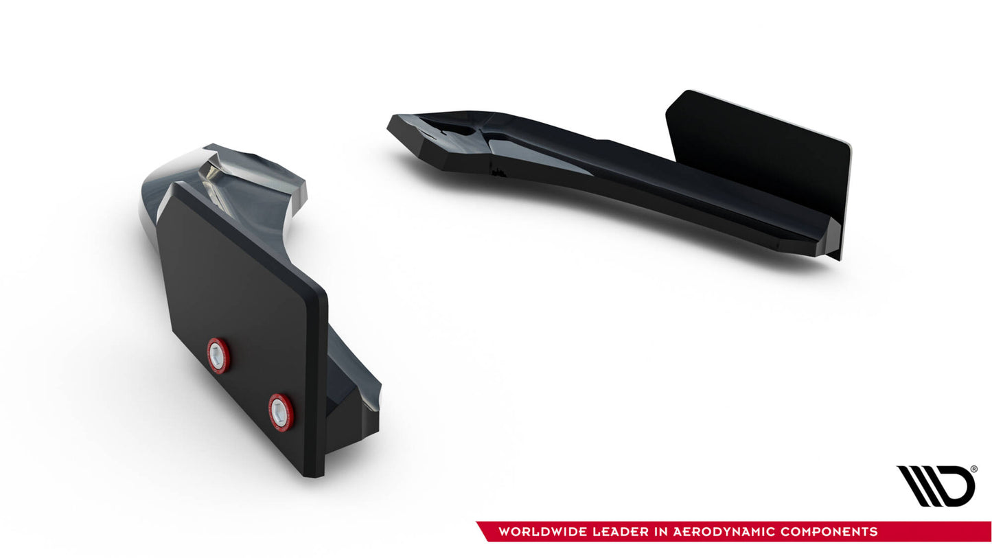 Rear side splitters v.5 + flaps (for rear valance v.3) bmw 1 m-pack / m140i f20 facelift