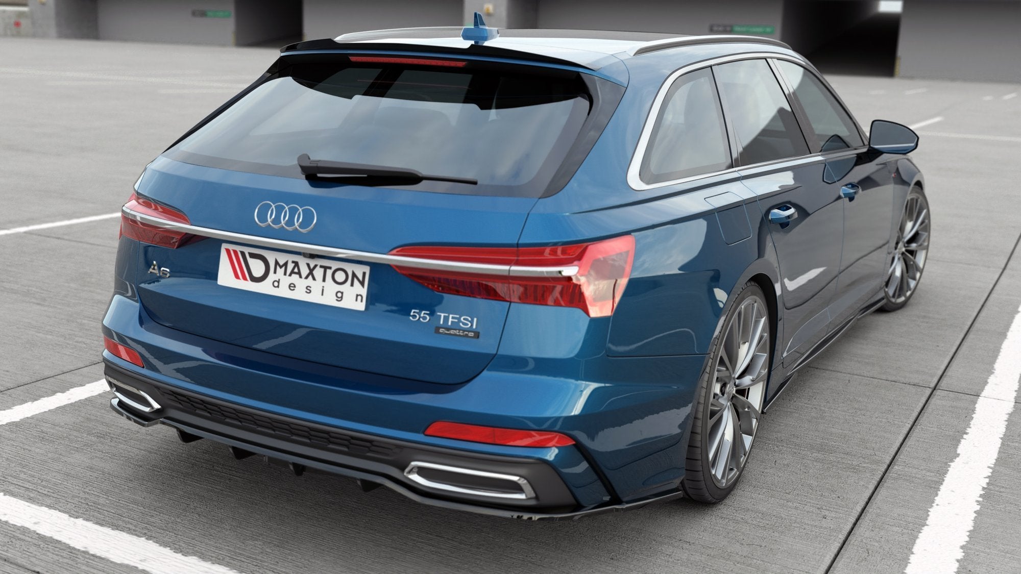 Rear splitter (with vertical bars) audi a6 s-line c8
