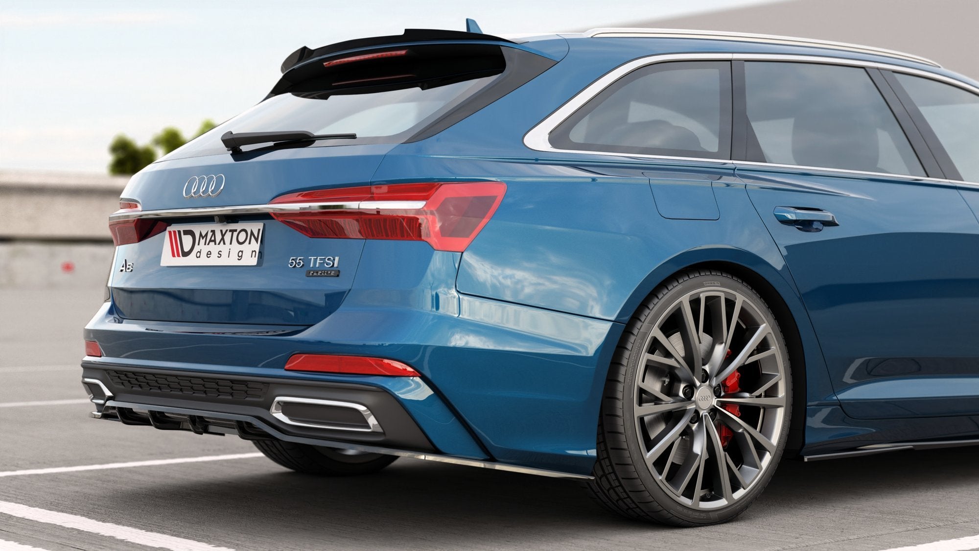Rear splitter (with vertical bars) audi a6 s-line c8