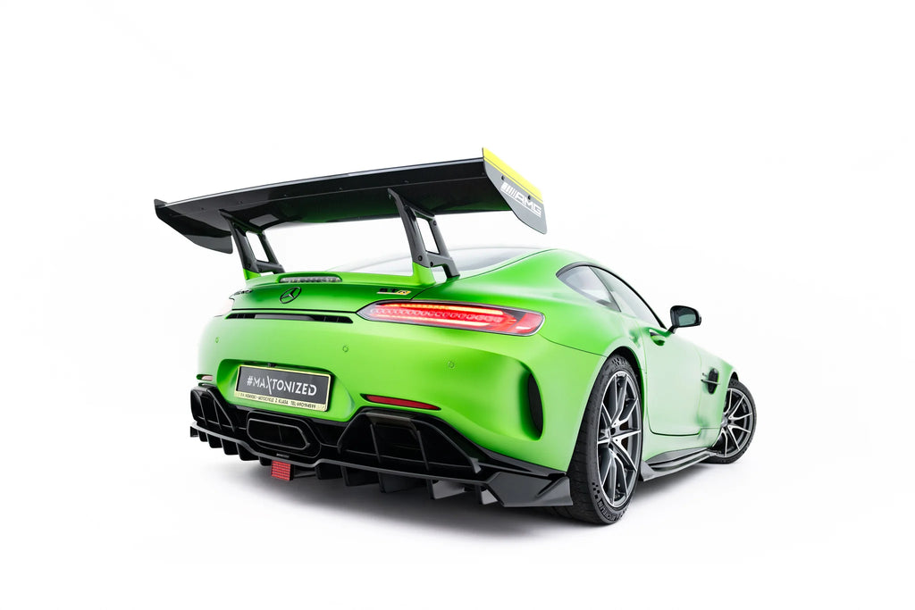 Splitter bak (med vertikale stenger) + led mercedes-amg gt r c190 ansiktsløftning