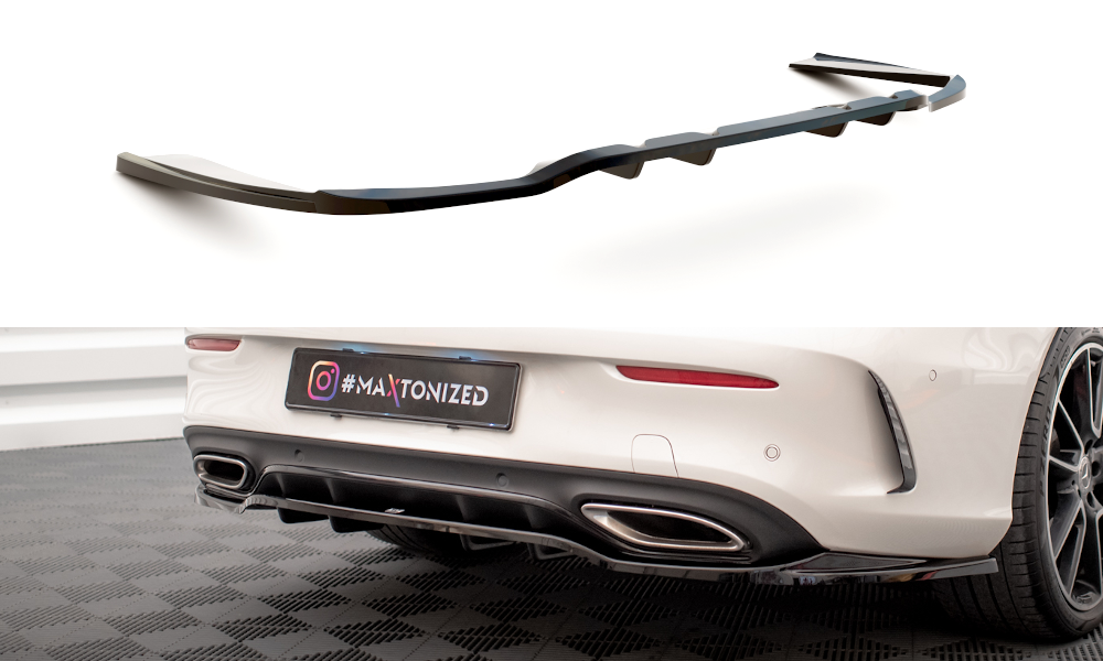 Rear splitter (with vertical bars) mercedes-benz c coupe amg-line c205 facelift