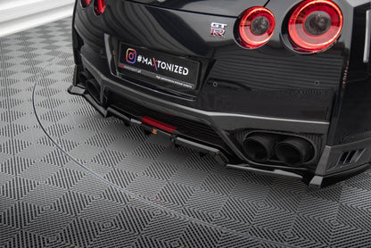 Rear splitter (with vertical bars) nissan gtr r35 facelift