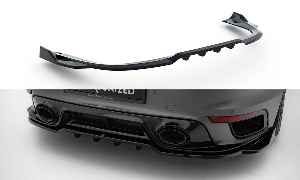 Rear splitter (with vertical bars) porsche 911 turbo s sport package 992