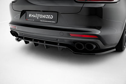 Rear splitter (with vertical bars) porsche panamera turbo s e-hybrid / panamera e-hybrid / panamera 4s 971