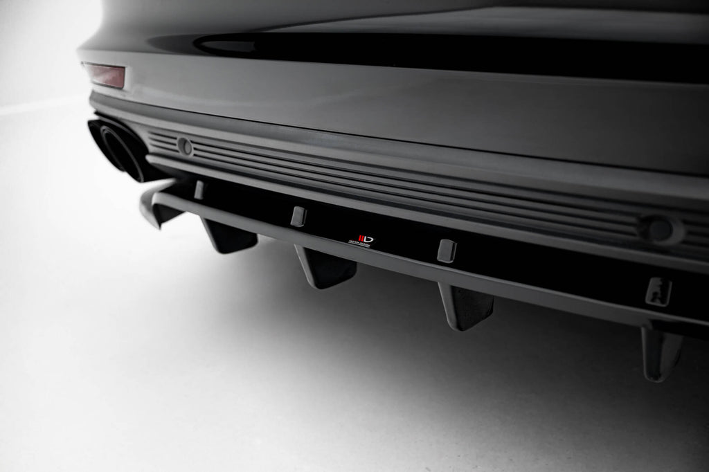 Rear splitter (with vertical bars) porsche panamera turbo s e-hybrid / panamera e-hybrid / panamera 4s 971