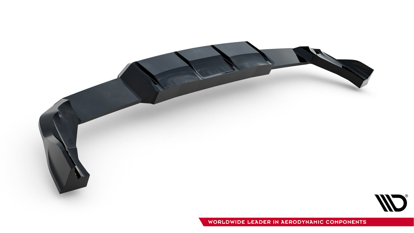 Rear splitter (with vertical bars) v.1 volkswagen golf r  mk8 / mk8 facelift