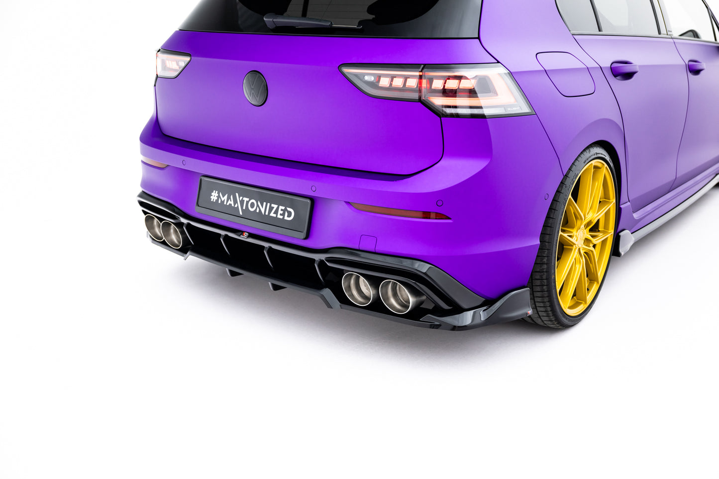 Rear splitter (with vertical bars) v.1 volkswagen golf r  mk8 / mk8 facelift