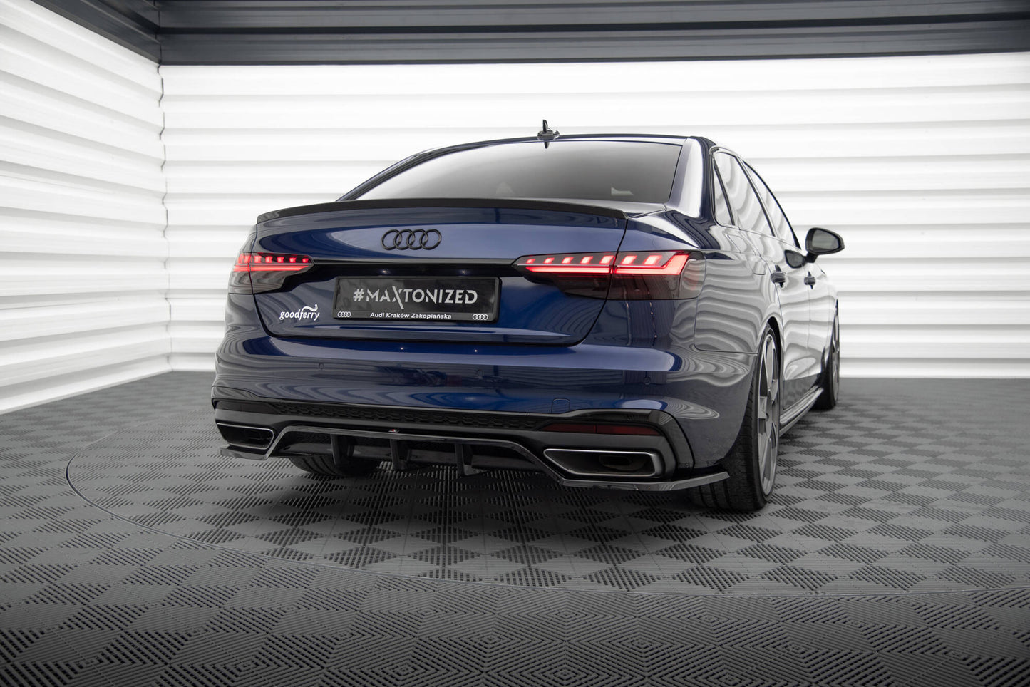 Rear splitter (with vertical bars) v.2 audi a4 s-line b9 facelift