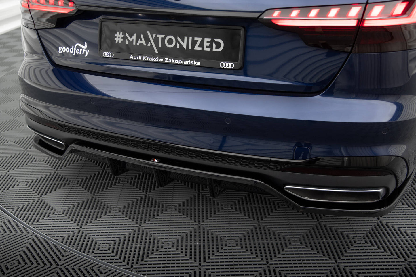 Rear splitter (with vertical bars) v.2 audi a4 s-line b9 facelift