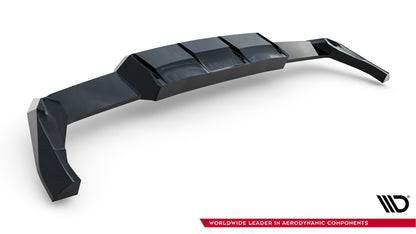 Rear splitter (with vertical bars) v.2 volkswagen golf r  mk8 / mk8 facelift