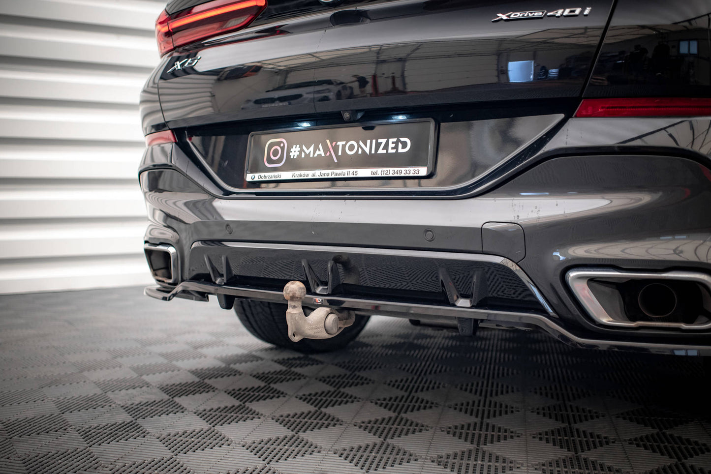 Rear splitter (with vertical bars) v.3 bmw x6 m-pack g06