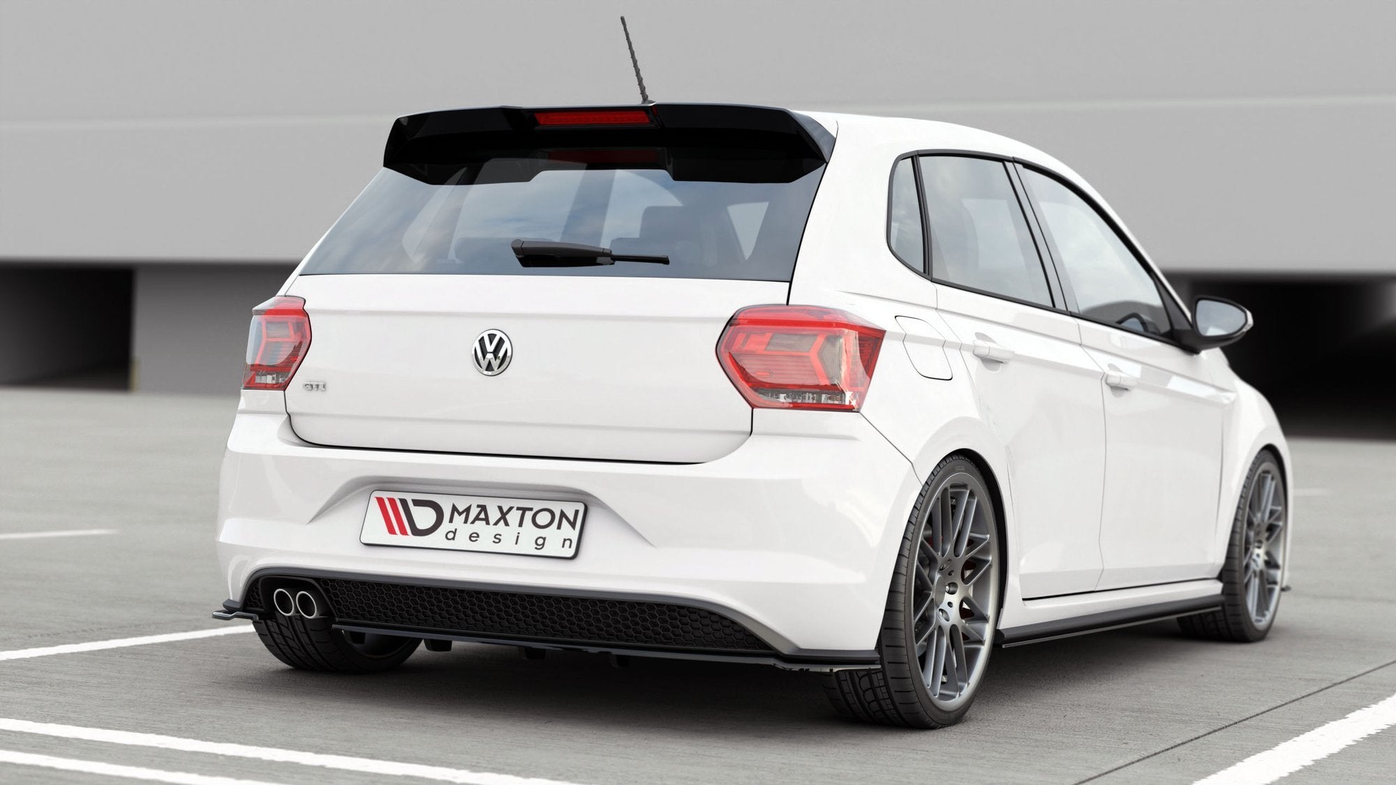 Rear splitter (with vertical bars) volkswagen polo gti / r-line mk6