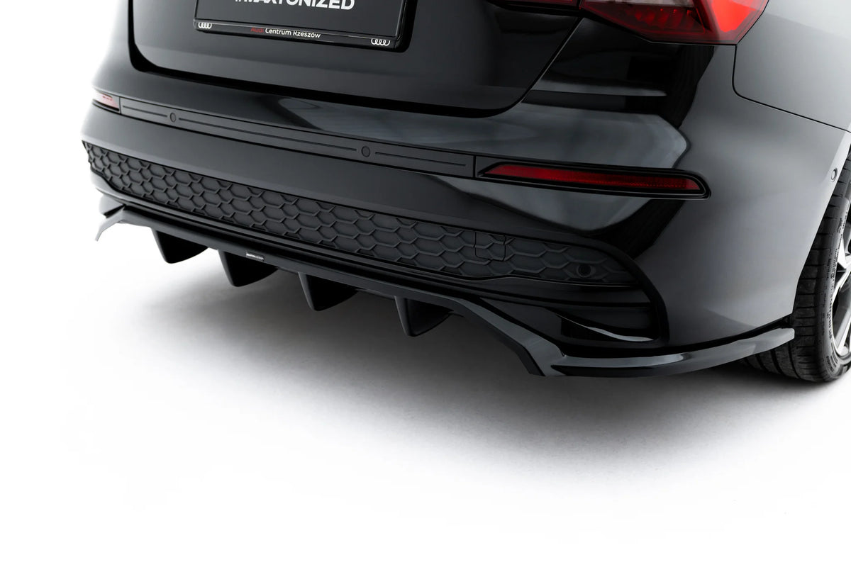 Rear splitter (with vertical bars) suitable for audi a3 sedan 8y facelift
